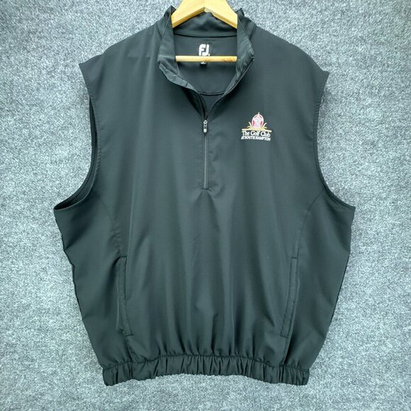 Footjoy Jacket Vest Mens Extra Large Black Golf Windshirt Half Zip South Hampton - Picture 1 of 16